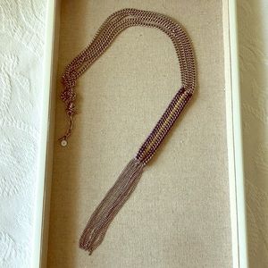 Stella & Dot Silver Fringe Lariat Necklace